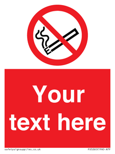 Custom No E-cigarettes / Vaping Sign